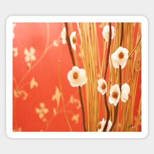 Decorative floral background illustration with delicate pink background Sticker